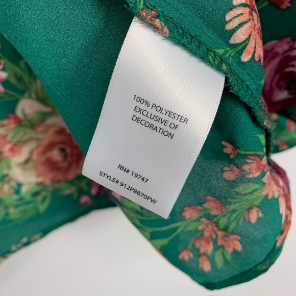 Pioneer Kimono Green Floral Print Embroidered Open Front - Picture 7 of 10